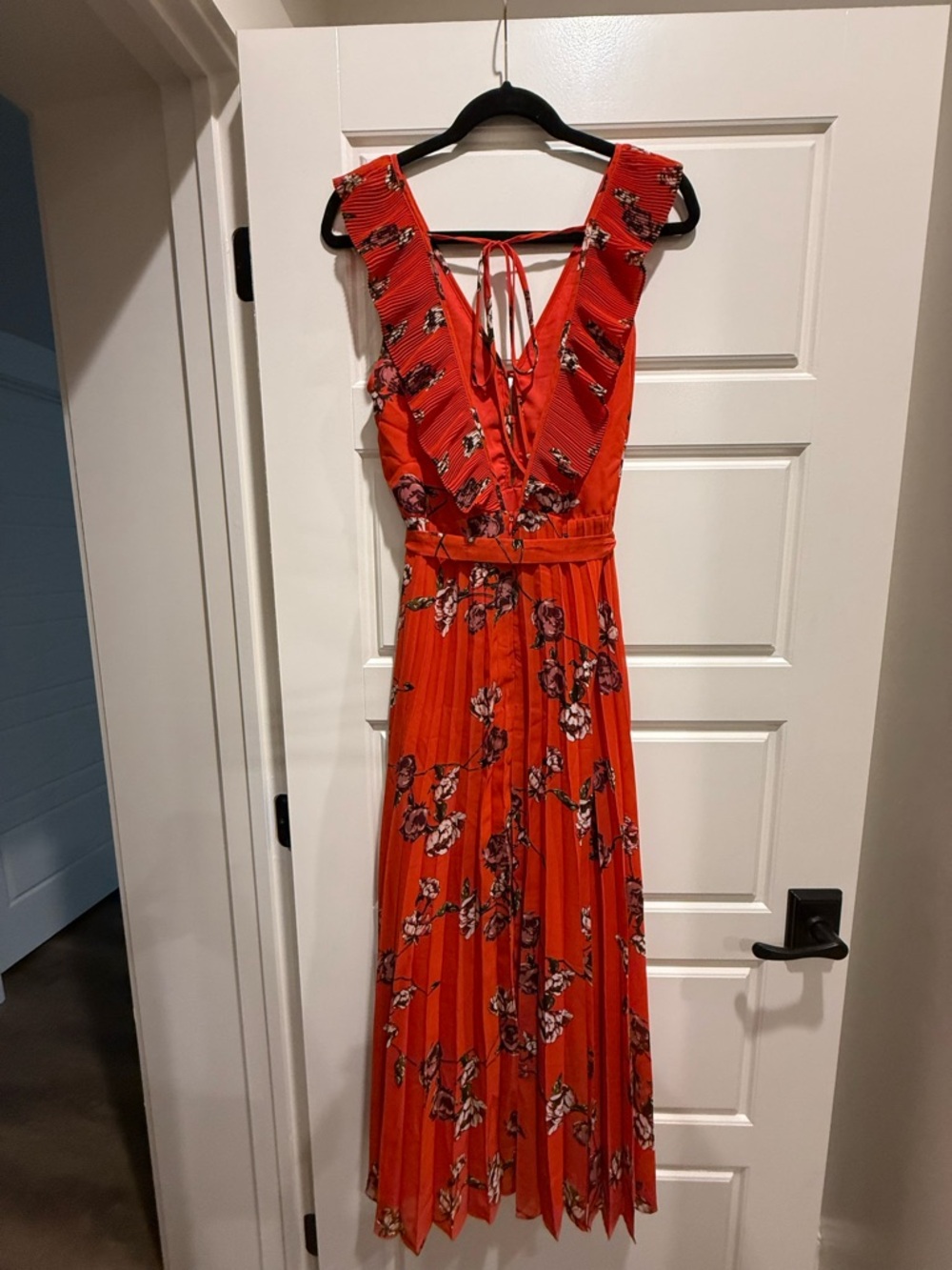 Lulu's Orange Floral Maxi Dress - Picture 6 of 9
